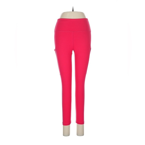 Women's Fabletics Hot Pink High-Waisted Leggings Size Medium with Pockets - Picture 1 of 5